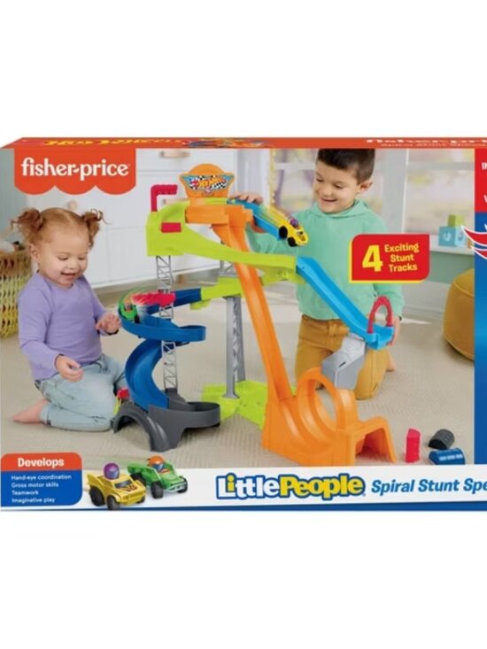 Fisher-Price Other - NEW! Little People Hot Wheels Spiral Stunt Speedway Race Track *girls & boys